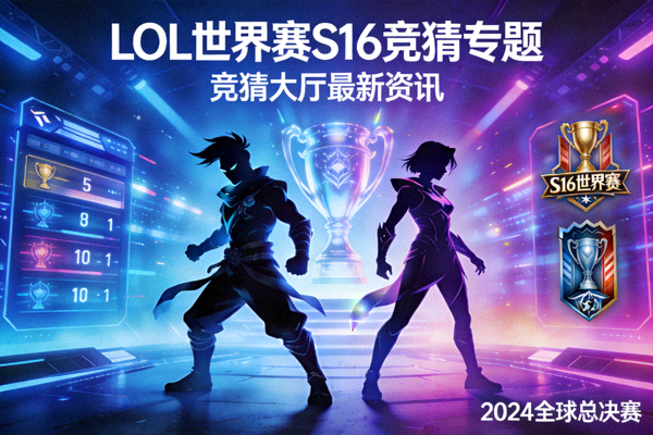 LOL世界赛竞猜S16新闻动态头条配图，英雄联盟竞猜大厅最新资讯主视觉